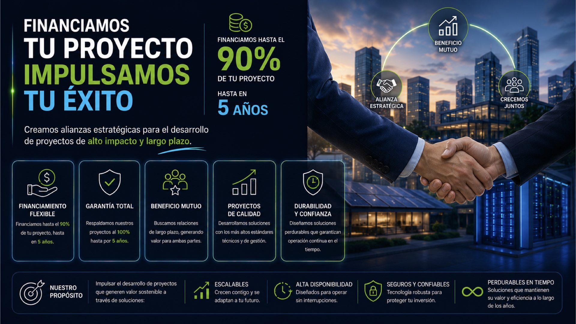 Financiamos tu Proyecto hasta el 90%